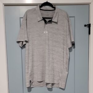 Men's Oakley Heather Gray Polo Shirt XXL